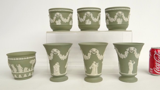 Lot seven pieces Wedgwood Jasperware