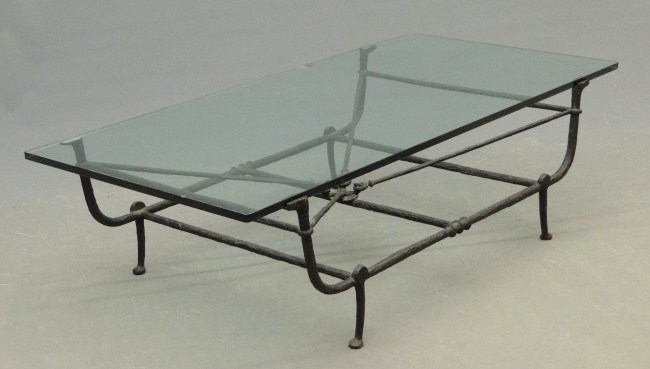 High quality wrought iron glass top