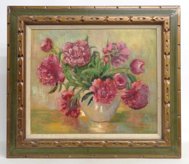 Painting oil on masonite floral 164551