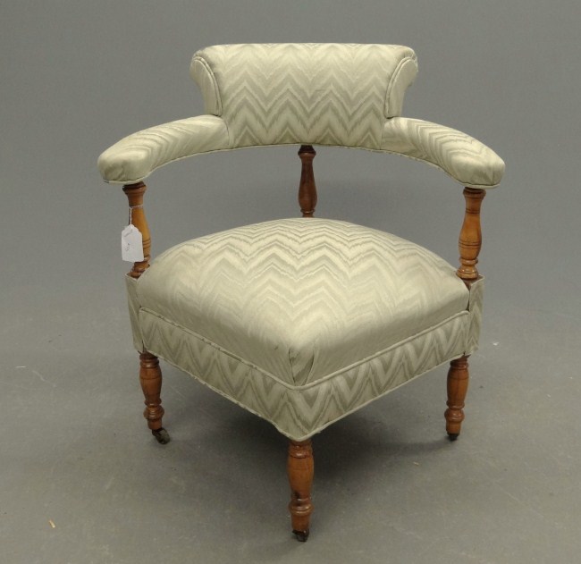 19th c turned leg and back upholstered 164575