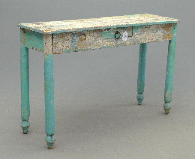 Primitive serving table in blue