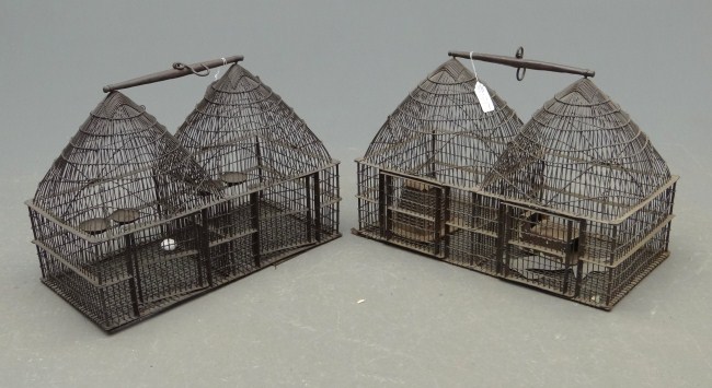 Lot two ''double'' wire birdcages.