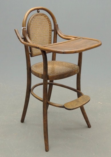 Bentwood child's cane seat highchair.