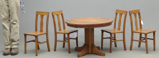 C. 1900's child's oak table and