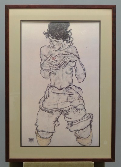Egaon Schiele print partially nude