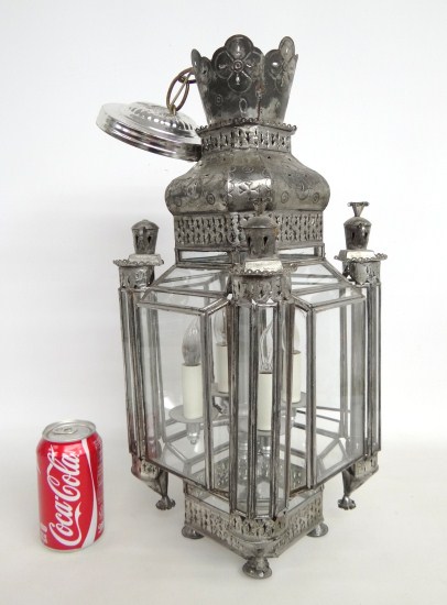 Mexican tin hanging lantern.