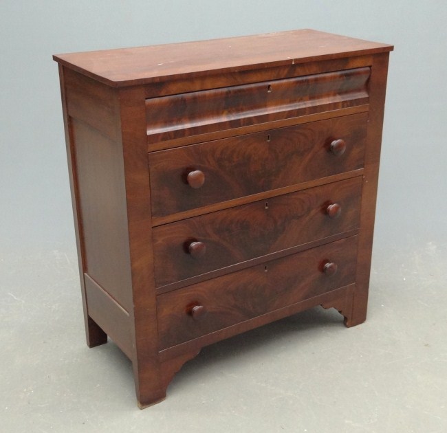 19th c. mahogany Empire chest drawers.