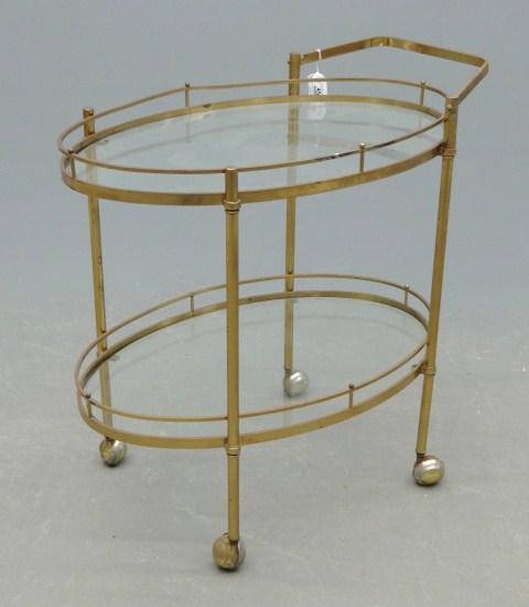 Vintage brass tea cart. Top 18''x