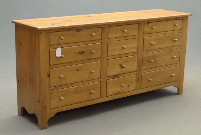 Contemporary pine twelve drawer