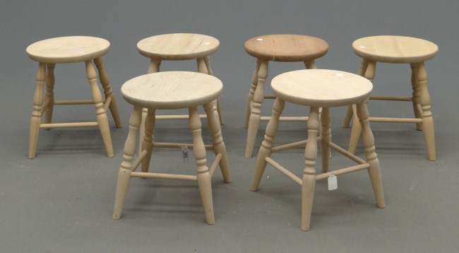 Lot six stools. 17 Ht. each.