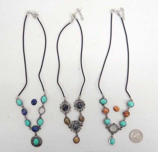Lot various gemstone necklaces 164653