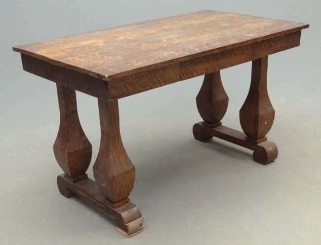 Oak library table As found  16464e