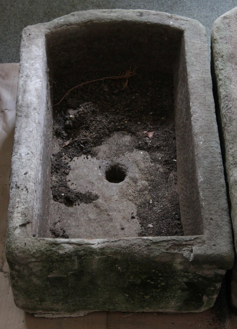 A D shaped stone trough 69cm (27")