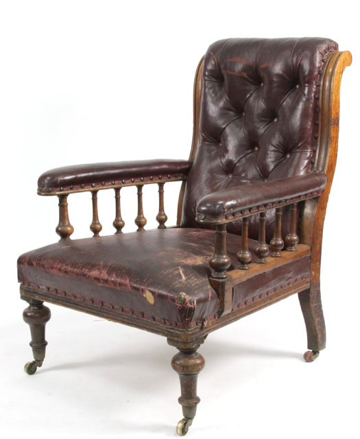 A Victorian mahogany library chair