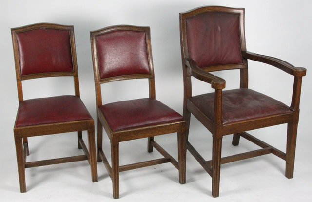 A set of ten oak dining chairs 164690