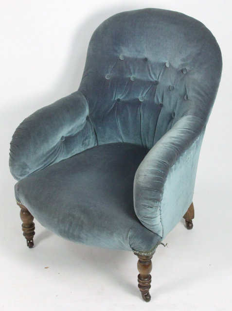 A Victorian upholstered armchair