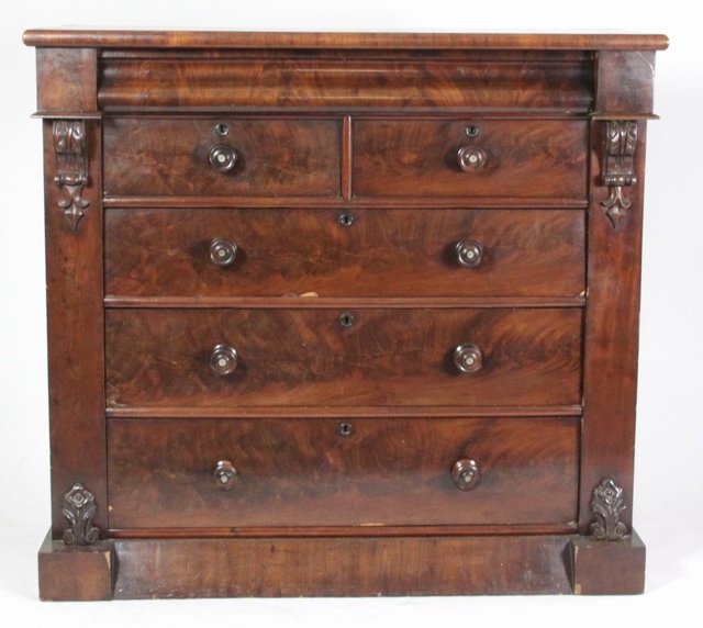 A Victorian mahogany chest of three