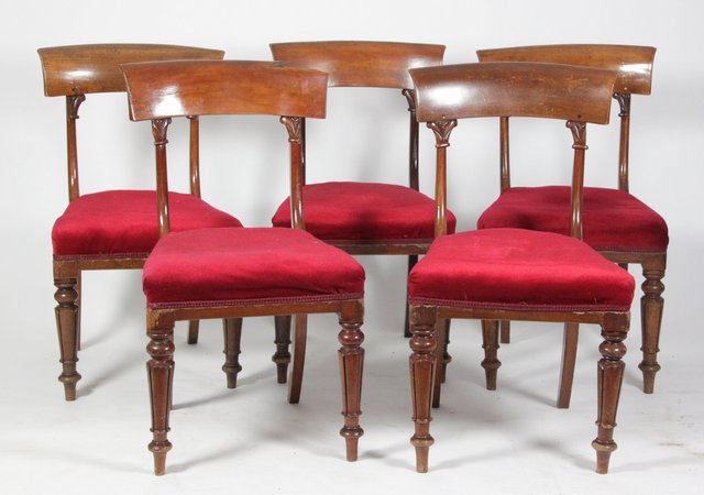 Five Victorian mahogany dining