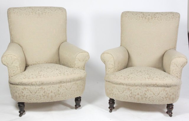 A pair of Victorian upholstered