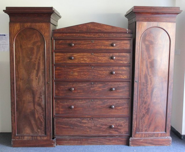 A Victorian mahogany wardrobe with