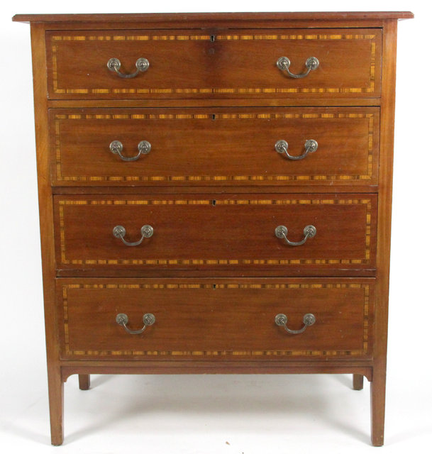 An Edwardian mahogany chest of