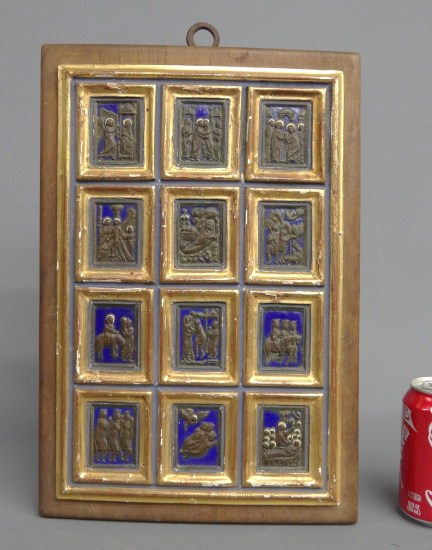 Enamel and bronze with gilt frame
