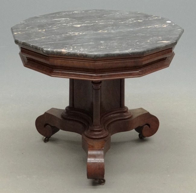 19th c Empire mahogany marble 16205a