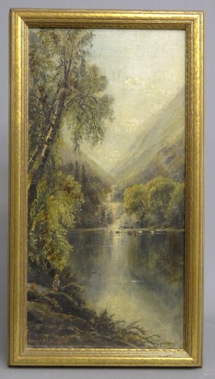 19th c oil on artist board Split 162058