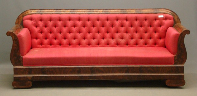 19th c. Empire mahogany sofa. 7'
