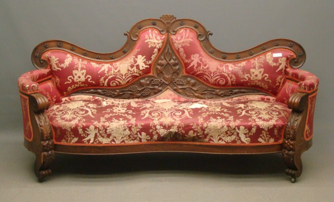 Scarce form 19th c. Victorian sofa having