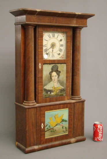 19th c. mahogany Empire clock having