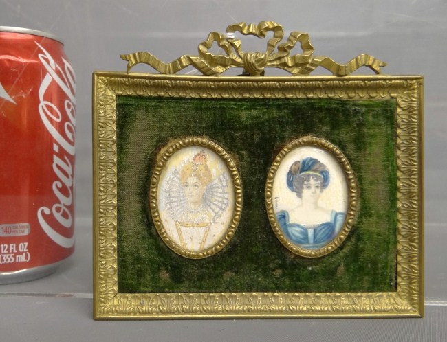 19th c. miniature double portrait