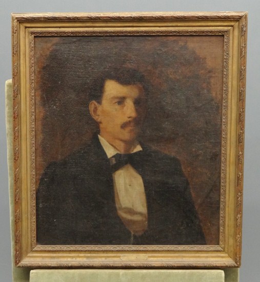 19th c oil on board portrait gentleman 16208c