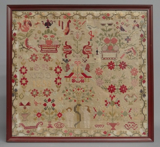 19th c sampler dated 1852 Also 16208b