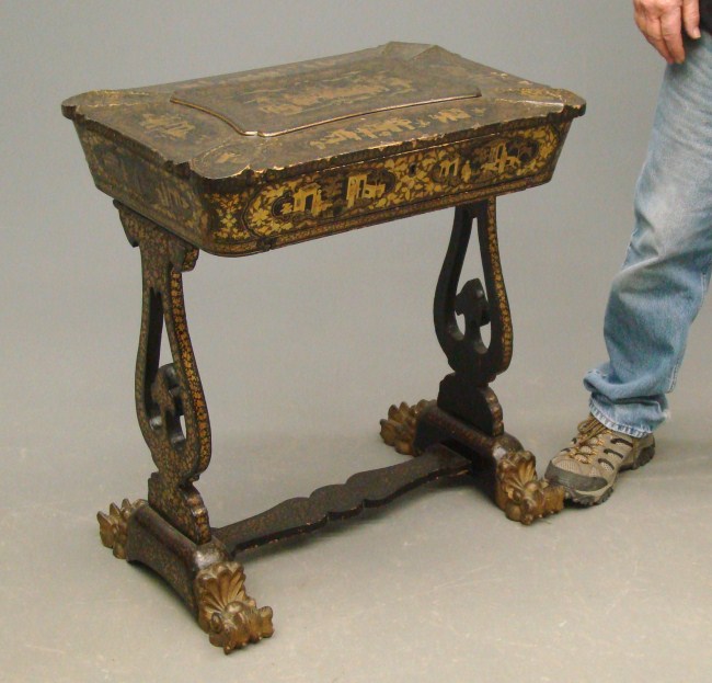 19th c Chinoisserie sewing stand 24  1620a7