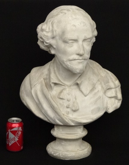 Early plaster bust of Shakespeare.