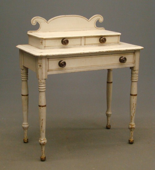 19th c. 3 drawer side table having