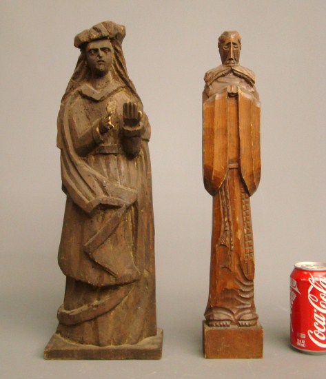 Lot 2 Religious carvings. 18 1/2 and