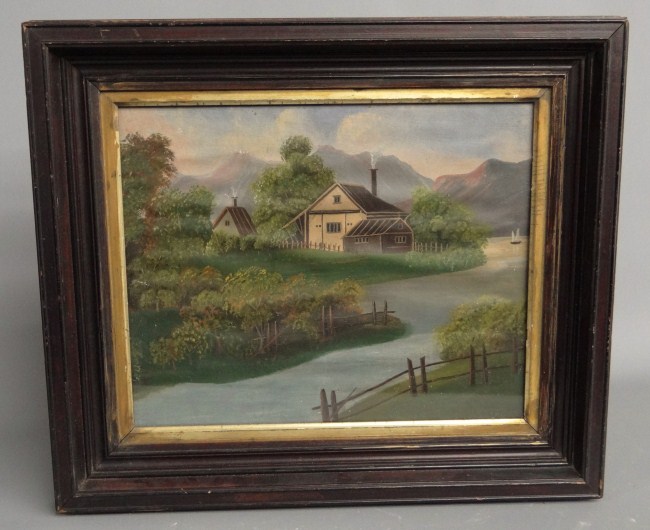 19th c. oil on canvas laid down on board.