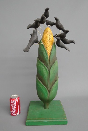 Contemporary folk art crows on corn