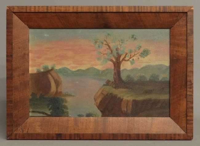 19th c oil on artist board Hudson 16214e