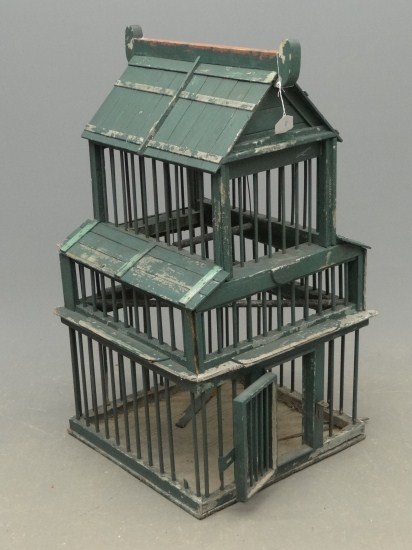 19th c wooden birdcage in old 162153