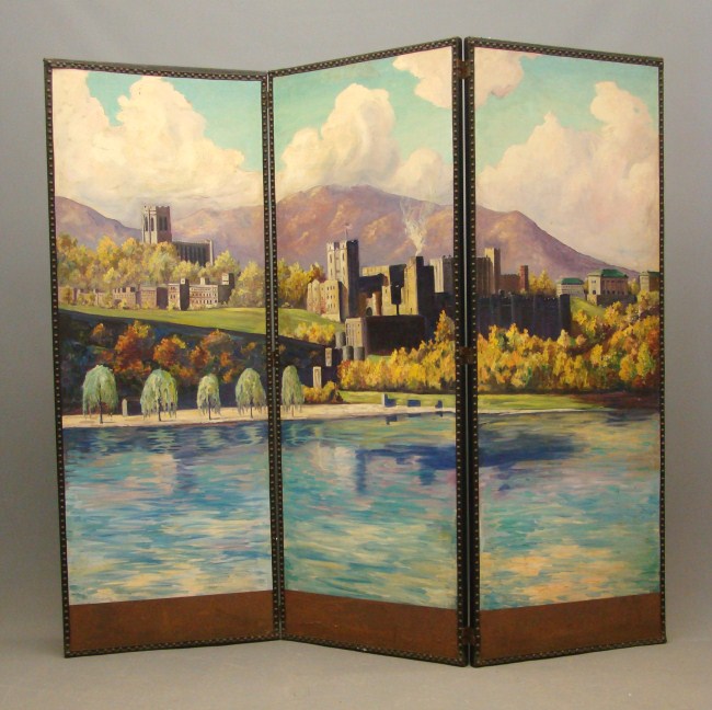 Vintage 3 part screen with West Point