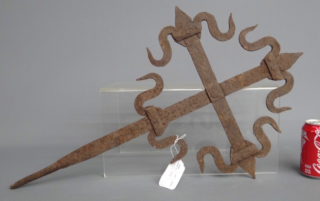 Forged iron Crucifix. 27'' Ht.