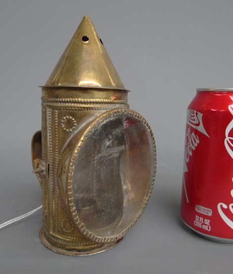 Brass decorated lantern. 7 1/4 Ht.