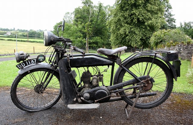 A 1922 New Imperial 350cc motorcycle