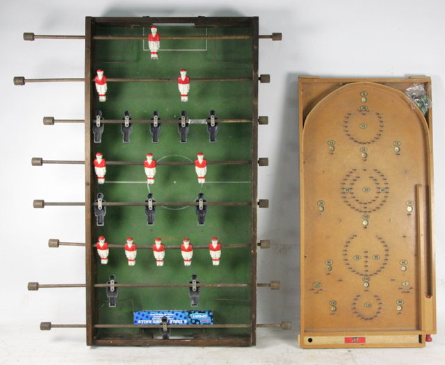A wooden cased table football pitch 162262