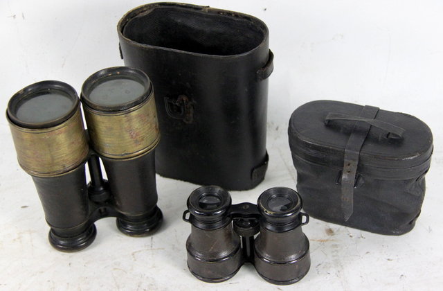 A pair of field glasses with brass