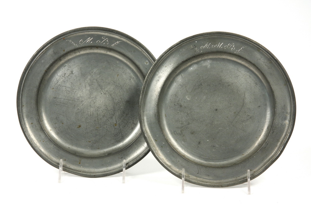 PAIR EARLY 19TH C AUSTRIAN PEWTER