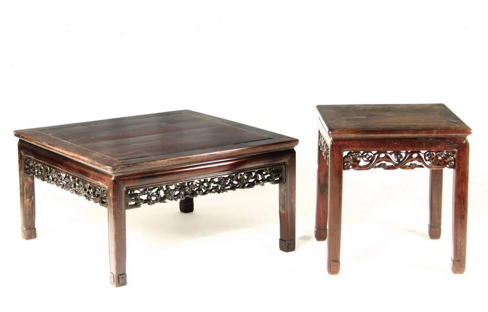 STANDS - Lot of two solid rosewood